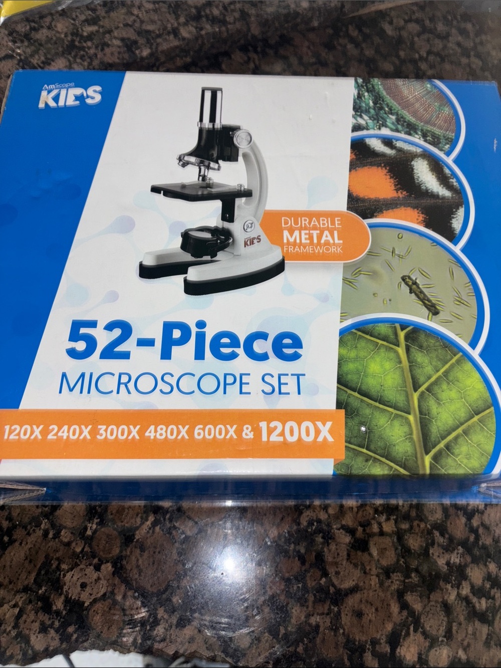 Kids 52-Piece Microscope Set - White/Black by